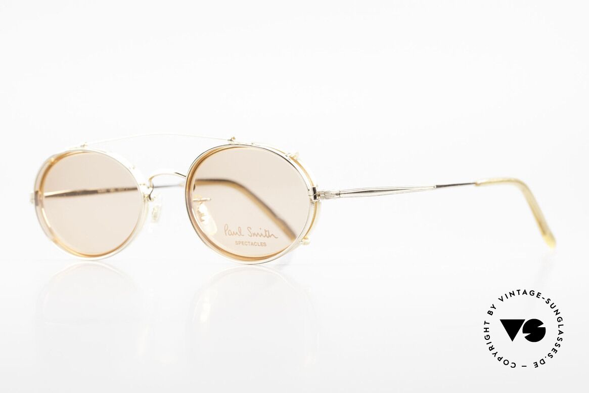 Paul Smith PSR108 Ovale Vintage Brille Mit Clip, dieses alte Paul Smith Original ist noch 'made in Japan', Passend für Herren und Damen