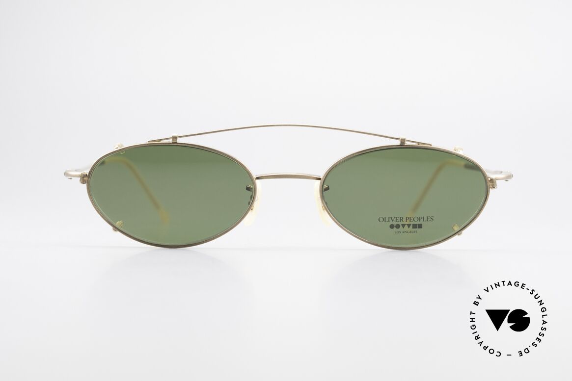 Oliver Peoples OP599 Ovale Vintage Brille Mit Clip, vintage Oliver Peoples Designerbrille der späten 90er, Passend für Herren und Damen