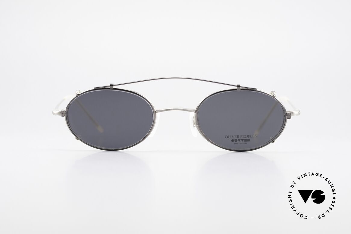 Oliver Peoples OP587 Vintage Brille Oval Mit Clip, vintage Oliver Peoples Designerbrille der späten 90er, Passend für Herren und Damen