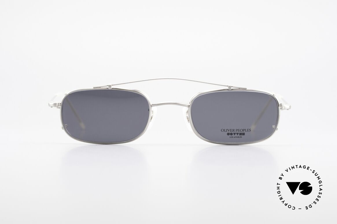 Oliver Peoples OP588 Eckige Vintage Brille Mit Clip, vintage Oliver Peoples Designerbrille der späten 90er, Passend für Herren