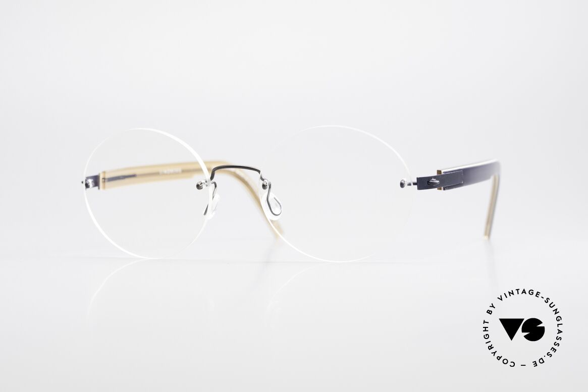 Lindberg 2111 Strip Titan Randlose Titanium Brille Rund, LINDBERG Strip Titanium Fassung in Größe 45-16, 135, Passend für Herren und Damen
