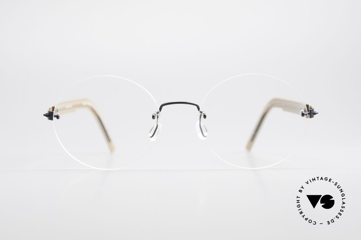 Lindberg 2111 Strip Titan Randlose Titanium Brille Rund, vielfach ausgezeichnet hinsichtlich Qualität und Design, Passend für Herren und Damen