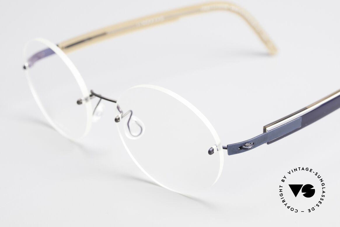 Lindberg 2111 Strip Titan Randlose Titanium Brille Rund, ungetragenes Designerstück + orig. Lindberg Magnet-Etui, Passend für Herren und Damen
