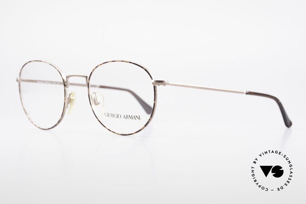 Giorgio Armani 231 80er Panto Brille No Retro, edle Lackierung in bronze und kastanien-braun, Passend für Herren