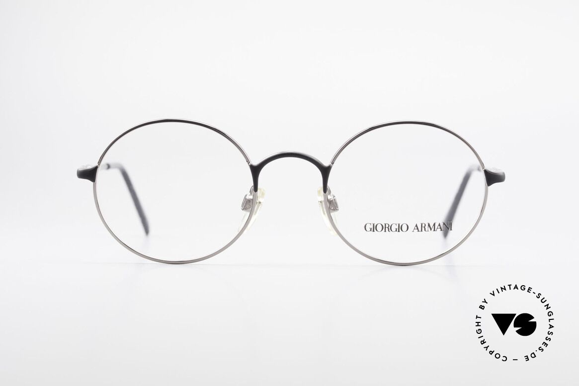 Giorgio Armani 243 Runde Ovale Brille 90er Small, schlichter, runder Rahmen in KLEINER Größe!, Passend für Herren und Damen