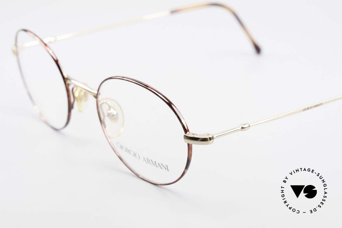Giorgio Armani 252 Alte Vintage Brille Oval 90er, sehr elegante Lackierung in gold und kastanienbraun, Passend für Herren und Damen
