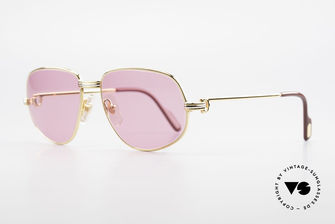 Cartier Romance LC - S Luxus Sonnenbrille Gucci Etui, dieses Modell mit LC-Dekor in SMALL Größe 54-16, 130, Passend für Herren und Damen