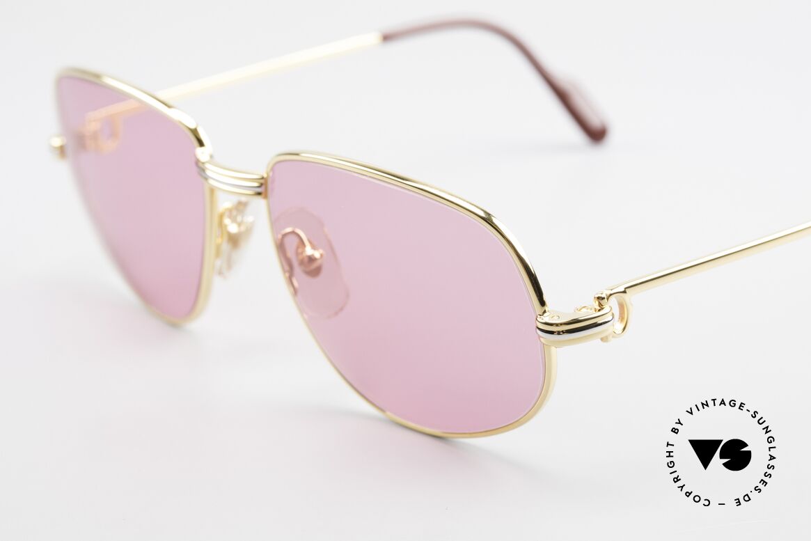 Cartier Romance LC - S Luxus Sonnenbrille Gucci Etui, 22kt vergoldete Fassung mit tollen neuen Gläsern in pink, Passend für Herren und Damen