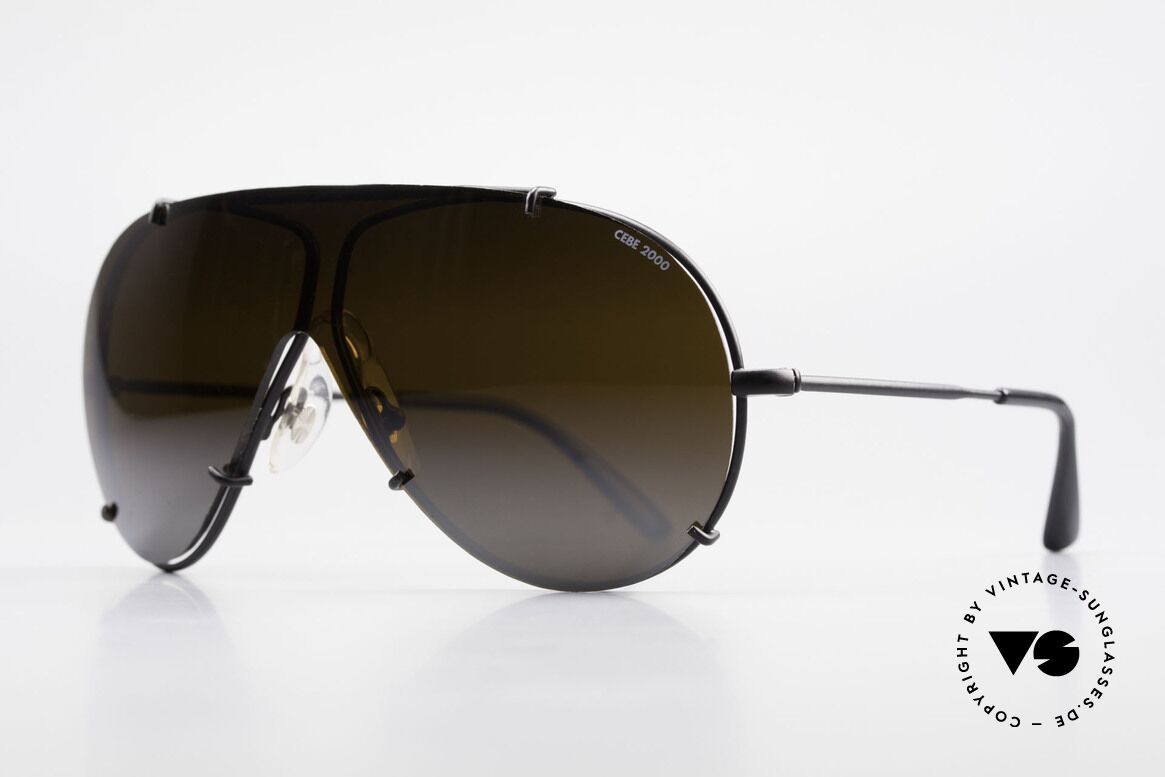 Cebe 2000 Vintage Ral­lye Sportbrille, verspiegelter Sonnenschutz; gemacht für intensive Sonne, Passend für Herren