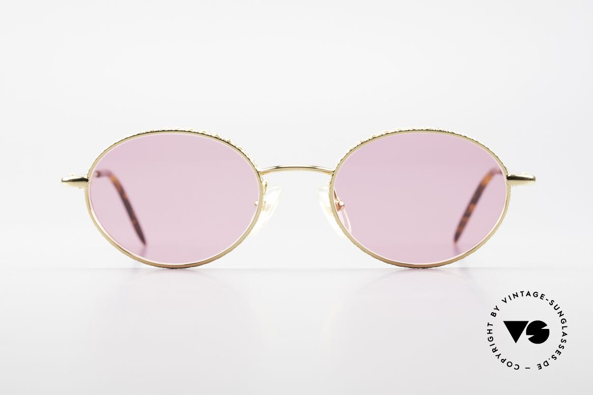 Christian Dior Edith Vintage Brille Oval Gold 90er, ovale vintage 90er Sonnenbrille von Christian Dior, Passend für Herren und Damen