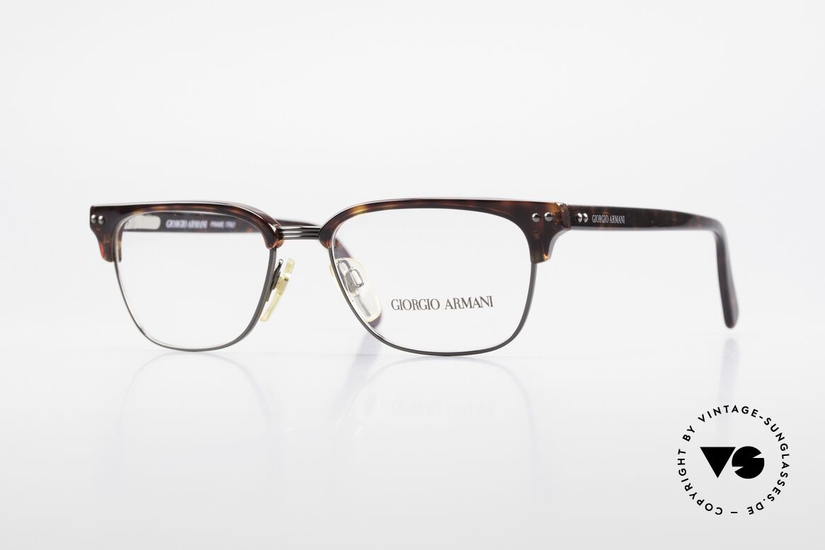 Giorgio Armani 381 Vintage Brille Clubmaster Stil, zeitlose 90er J. Giorgio Armani Designer-Fassung, Passend für Herren