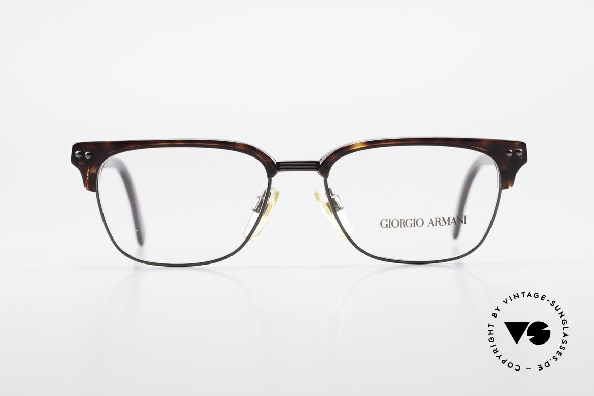 Giorgio Armani 381 Vintage Brille Clubmaster Stil, zeitlose 90er J. Giorgio Armani Designer-Fassung, Passend für Herren