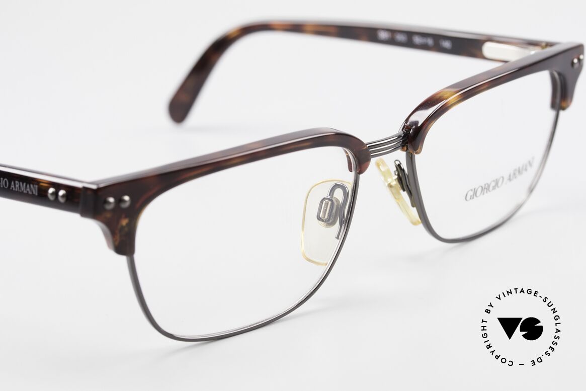 Giorgio Armani 381 Vintage Brille Clubmaster Stil, ungetragen (wie all unsere 90er G. ARMANI Brillen), Passend für Herren