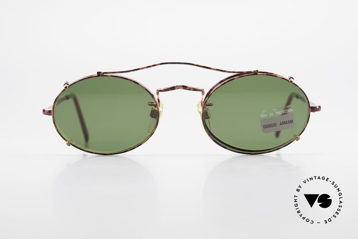 Giorgio Armani 128 Vintage Clip On Sonnenbrille, zeitlose Giorgio ARMANI vintage Designer-Sonnenbrille, Passend für Herren und Damen