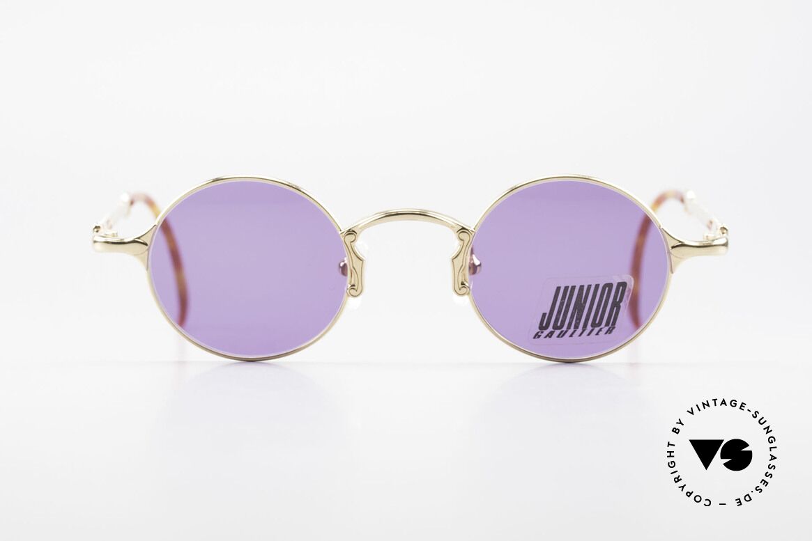 Jean Paul Gaultier 57-4175 Runde Vintage Brille 22KGP, interessante J.P. GAULTIER Sonnenbrille von ca. 1994, Passend für Herren und Damen