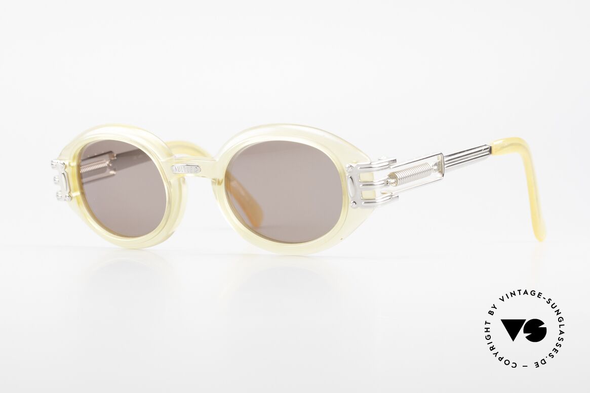 Jean Paul Gaultier 56-5203 90er Steampunk Brille Oval, vintage 1990er Jean Paul Gaultier Kultsonnenbrille, Passend für Herren und Damen