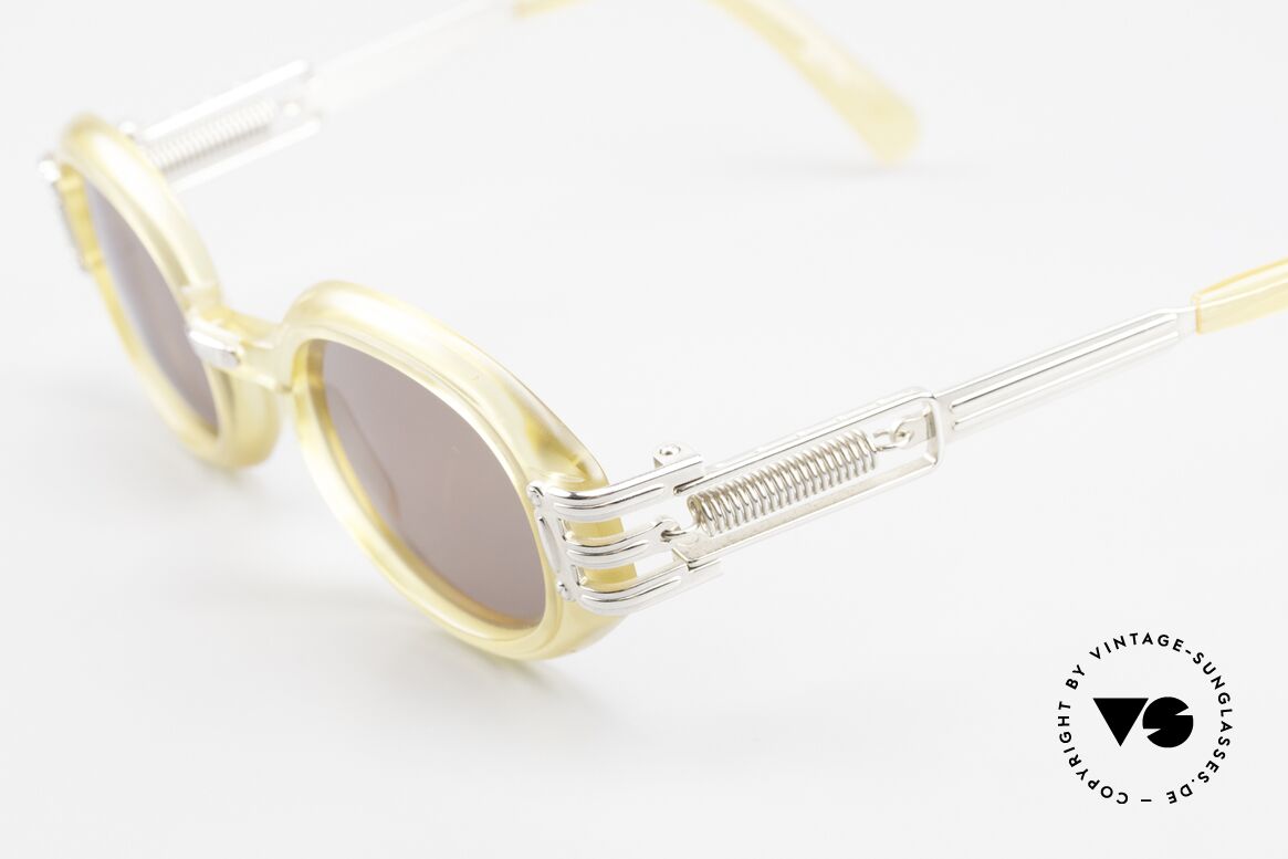 Jean Paul Gaultier 56-5203 90er Steampunk Brille Oval, ungetragen (wie all unsere vintage Gaultier Brillen), Passend für Herren und Damen
