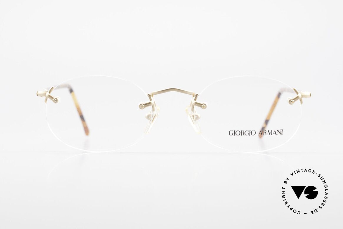 Giorgio Armani 197 Randlose Vintage Fassung, zeitlos, randlose Giorgio Armani 80er Brillenfassung, Passend für Herren und Damen