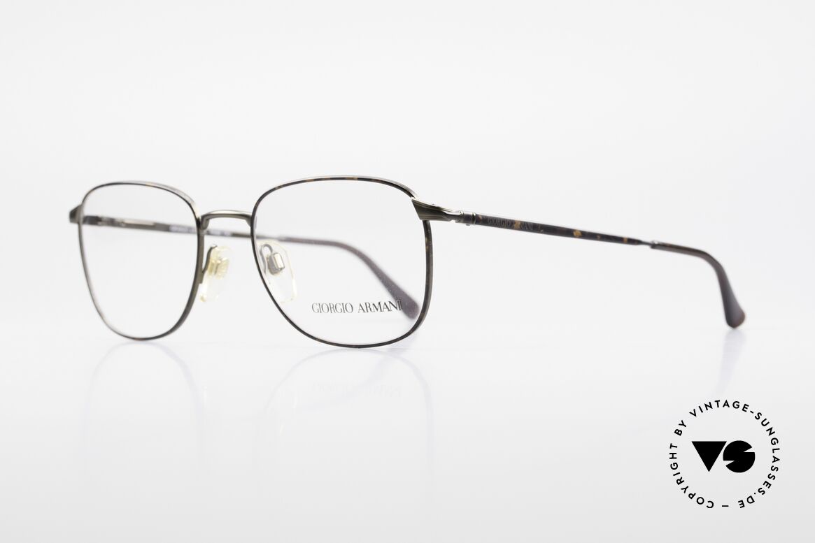Giorgio Armani 236 Eckige Panto Vintage Brille, dezent elegante "kastanie / dunkelgrau" Kolorierung, Passend für Herren