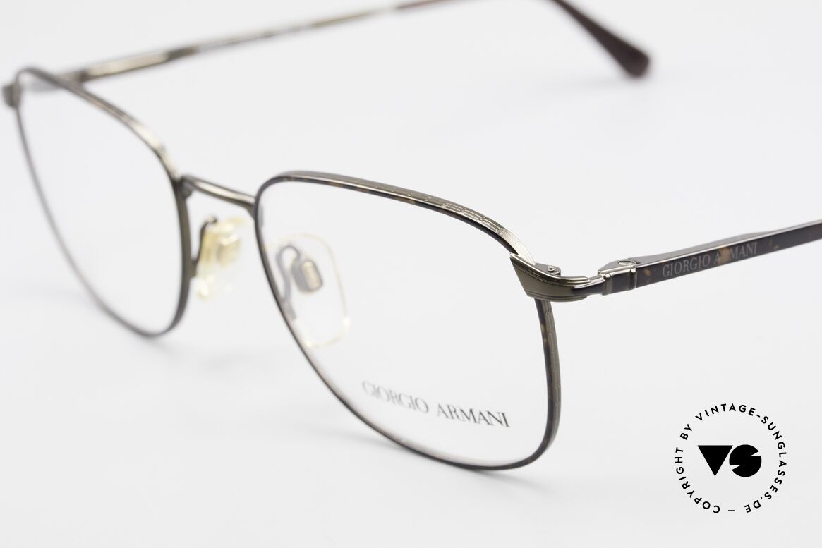 Giorgio Armani 236 Eckige Panto Vintage Brille, Metallfassung mit flexiblen Federscharnieren, Top!, Passend für Herren