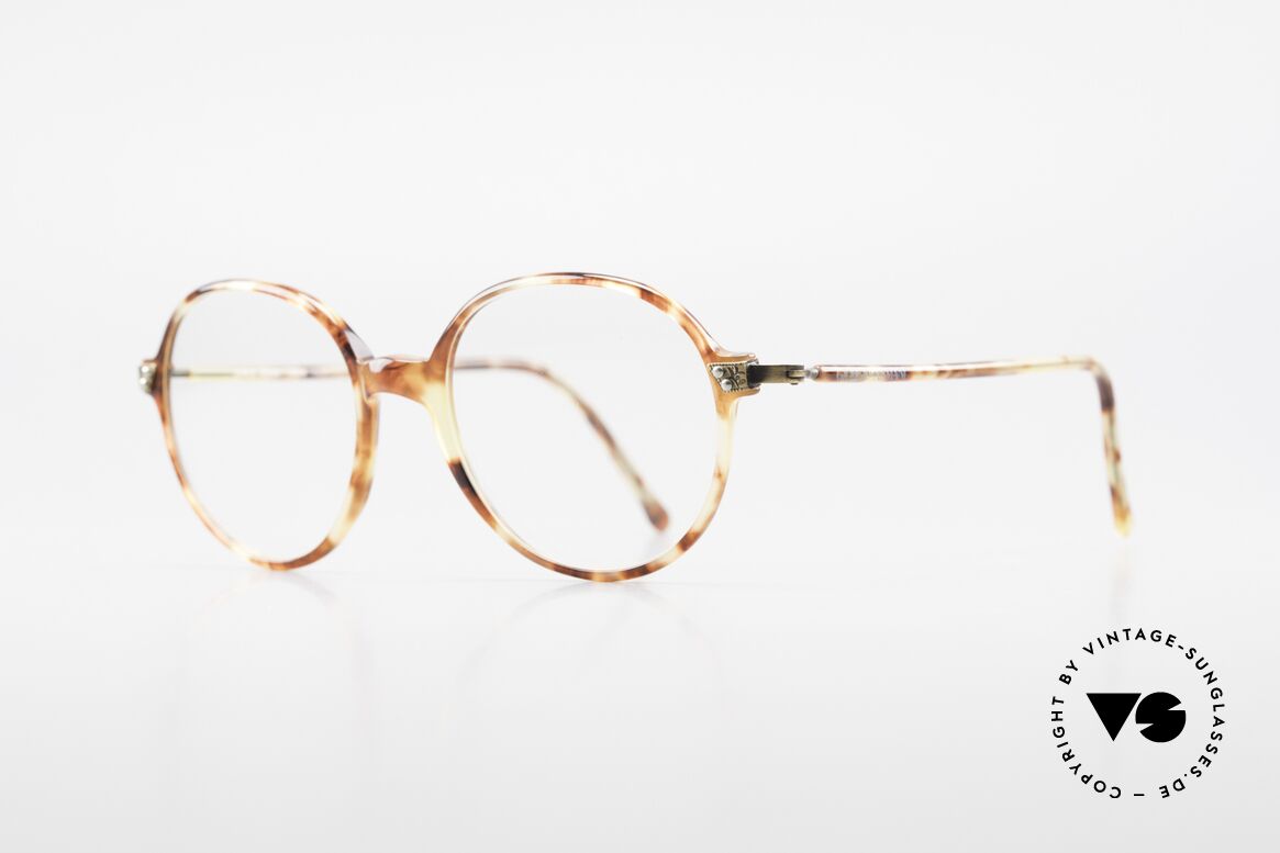Giorgio Armani 334 Vintage Brillenfassung Rund, elegante Schildpatt-Maserung & Messing-Scharnier, Passend für Herren und Damen