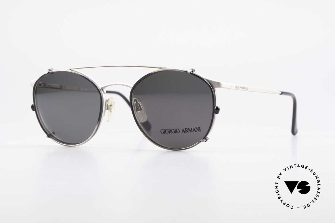 Giorgio Armani 163 Clip On 132 Panto Sonnenbrille, zeitlose 80er Jahre Giorgio Armani DesignerBrille, Passend für Herren