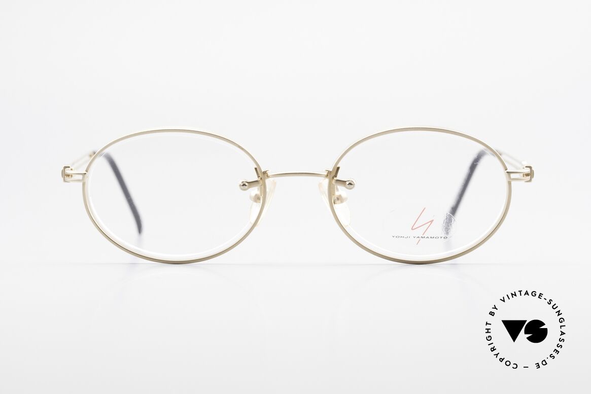 Yohji Yamamoto 51-5107 Designerbrille Oval Vergoldet, rare 90er vintage Designer-Brille von Yohji Yamamoto, Passend für Herren und Damen