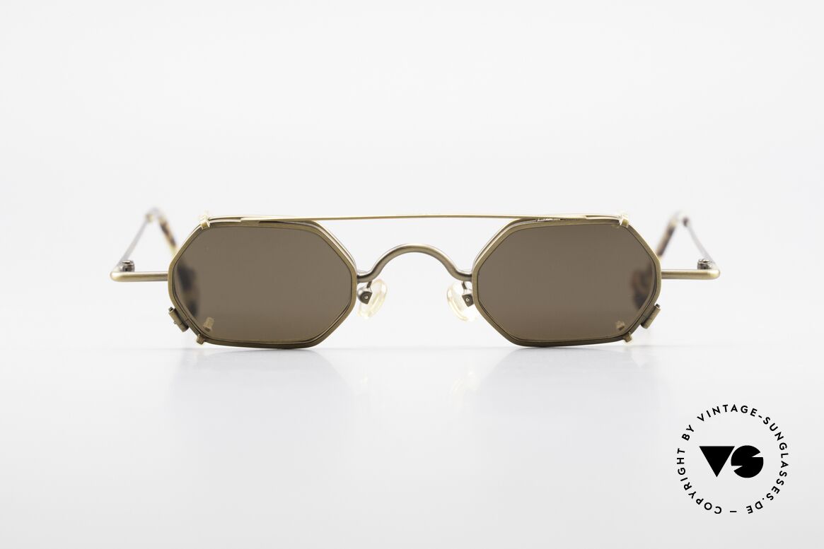 L.A. Eyeworks DICE 455 Vintage Fassung mit Clip On, L.A. EYEWORKS: Kleinstserien aparter Brillenmodelle, Passend für Herren und Damen