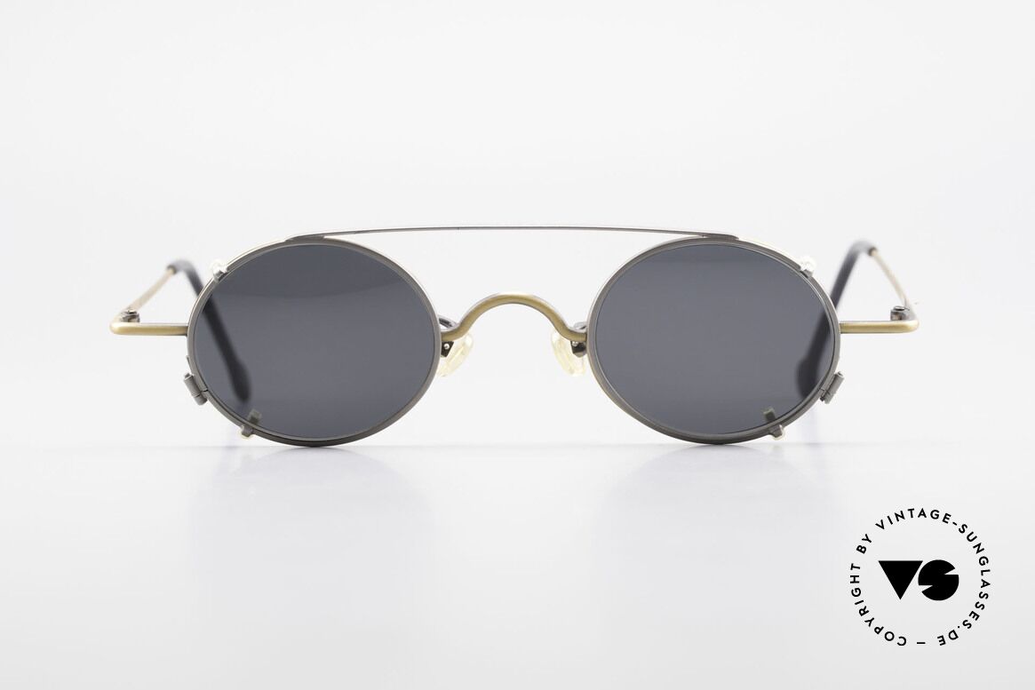 L.A. Eyeworks LINK 143 Ovale Brille mit Sonnen-Clip, L.A. EYEWORKS: Kleinstserien aparter Brillenmodelle, Passend für Herren und Damen