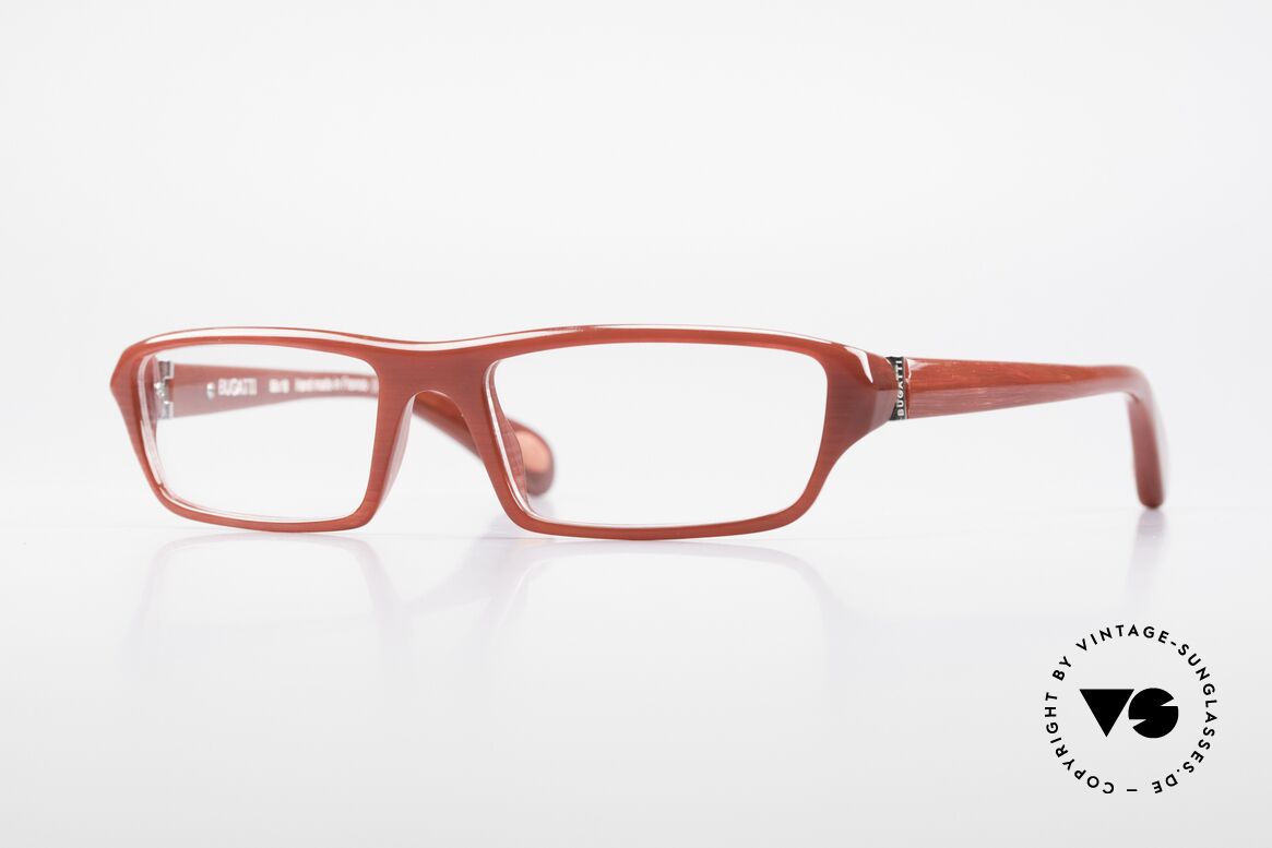 Bugatti 470 Edle Designerbrille Dunkelrot, klassische high-tech Brillenfassung von Bugatti, Passend für Herren