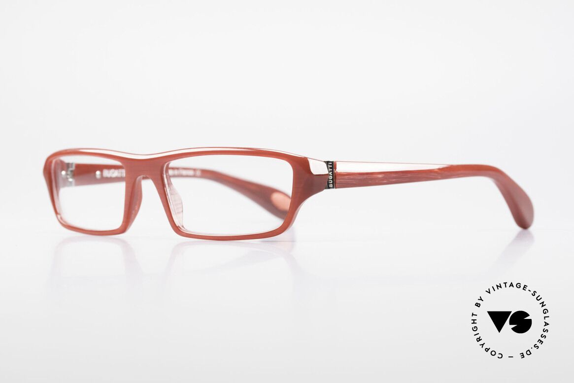 Bugatti 470 Edle Designerbrille Dunkelrot, optimaler Tragekomfort dank Feder-Scharnieren, Passend für Herren