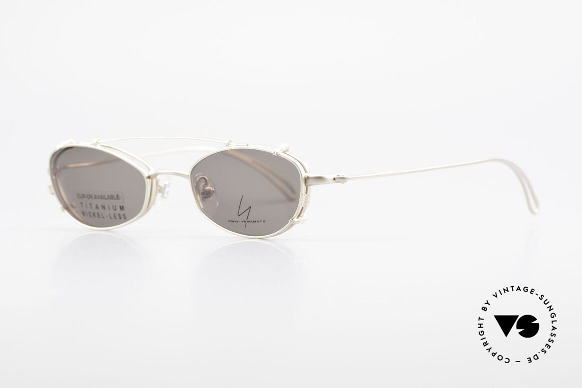 Yohji Yamamoto 52-9011 Clip On Titanium Brille GP, hochwertig vergoldete Titanium-Fassung (matt-gold), Passend für Herren und Damen