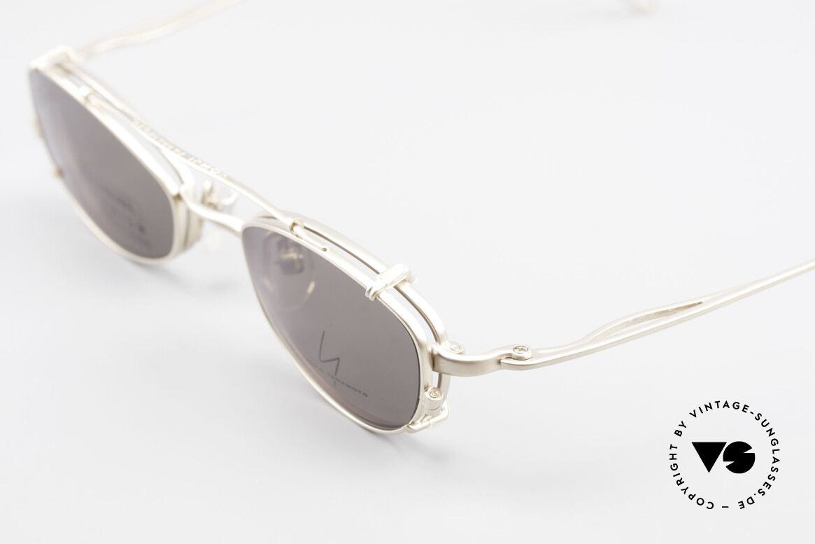 Yohji Yamamoto 52-9011 Clip On Titanium Brille GP, Rahmen ist beliebig verglasbar und Clip mit 100% UV, Passend für Herren und Damen