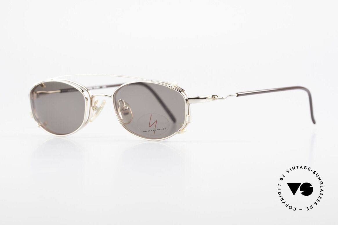 Yohji Yamamoto 51-7211 Vergoldete Vintage Clip Brille, hochwertig vergoldete vintage Fassung: gold-plated, Passend für Herren und Damen