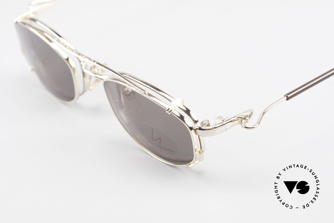 Yohji Yamamoto 51-7211 Vergoldete Vintage Clip Brille, Rahmen ist beliebig verglasbar und Clip mit 100% UV, Passend für Herren und Damen