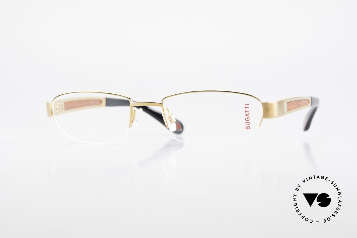 Bugatti 520 Padouk Edelholz Gold Titan, Bugatti LUXUS-Brille 520 in unfassbarer Qualität, Passend für Herren