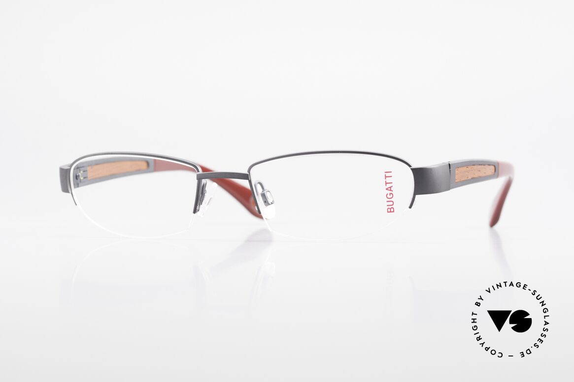 Bugatti 520 Padouk Edelholz Titanbrille, BUGATTI LUXUS-Brille 520 in unfassbarer Qualität, Passend für Herren