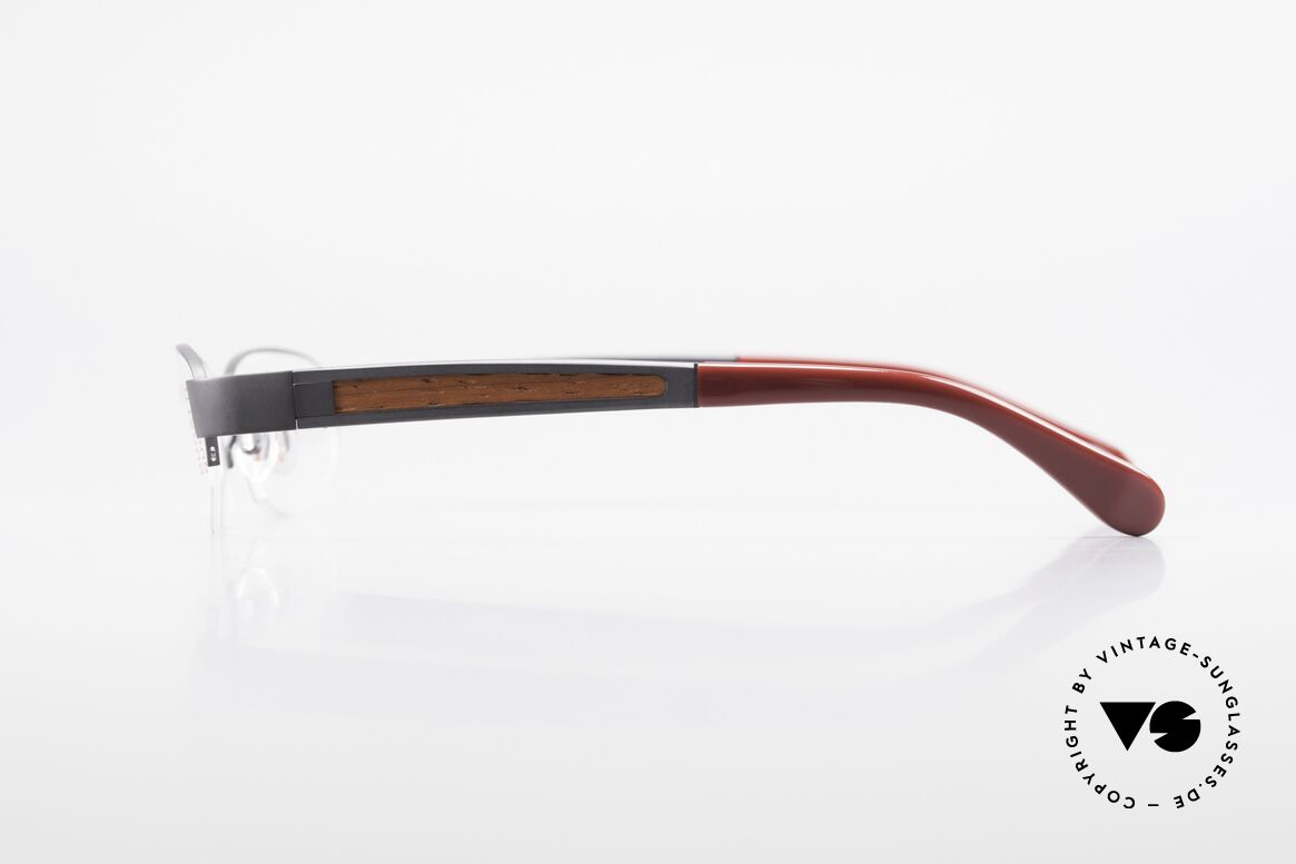 Bugatti 520 Padouk Edelholz Titanbrille, flexible Federscharniere für eine optimale Passform, Passend für Herren