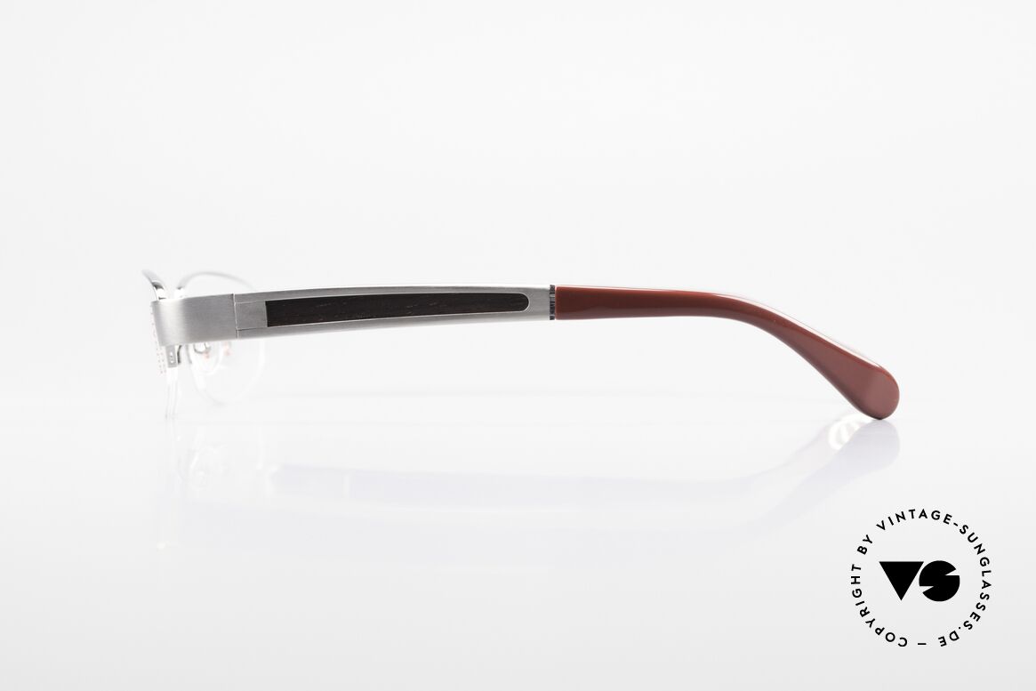 Bugatti 520 Ebenholz Brille Ruthenium, flexible Federscharniere für eine optimale Passform, Passend für Herren