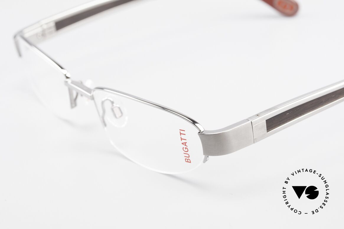 Bugatti 520 Ebenholz Brille Ruthenium, absolutes Spitzen-Produkt in Design & Verarbeitung, Passend für Herren