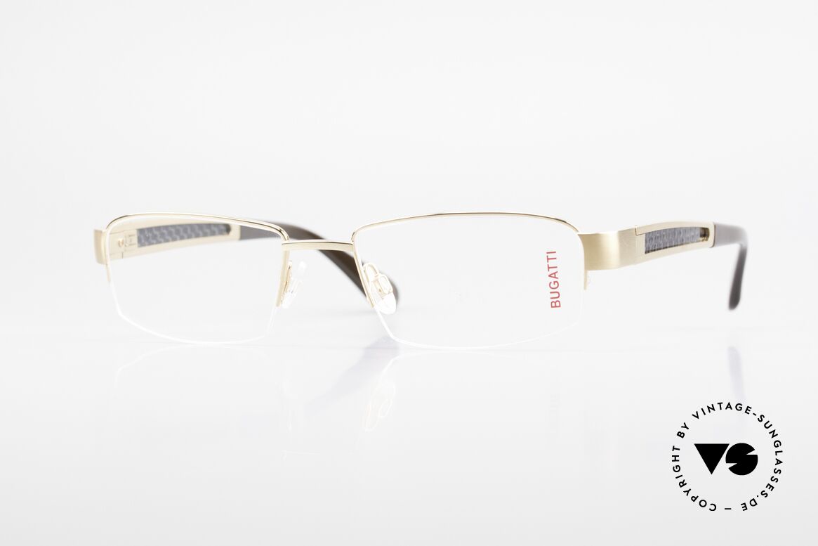 Bugatti 524 Carbon Titanium Gold Brille, BUGATTI LUXUS-Brille 524 in unfassbarer Qualität, Passend für Herren