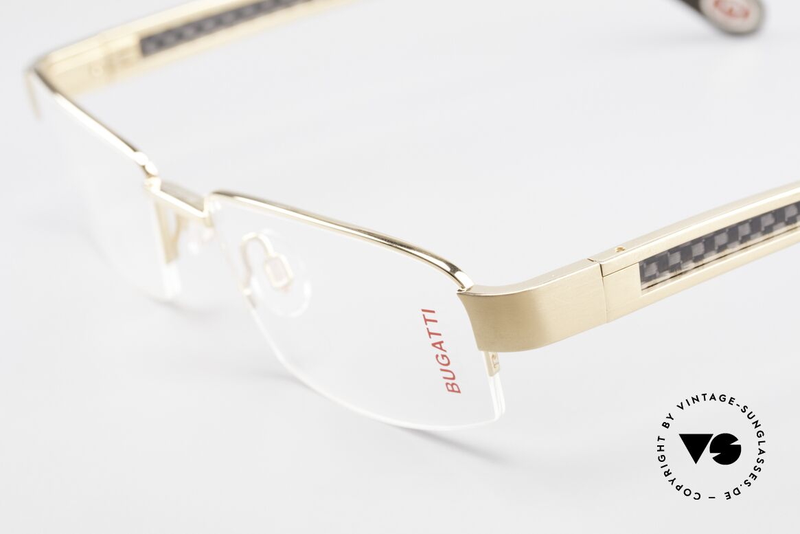 Bugatti 524 Carbon Titanium Gold Brille, absolutes Spitzen-Produkt in Design & Verarbeitung, Passend für Herren