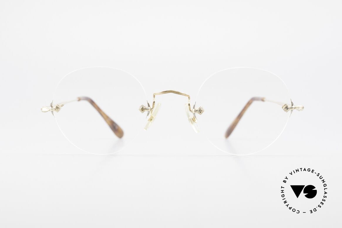 Savile Row Rimless 47/20 Randlose 14k Gold Filled Brille, Rimless Round: absolute Klassiker von Savile Row, Passend für Herren und Damen