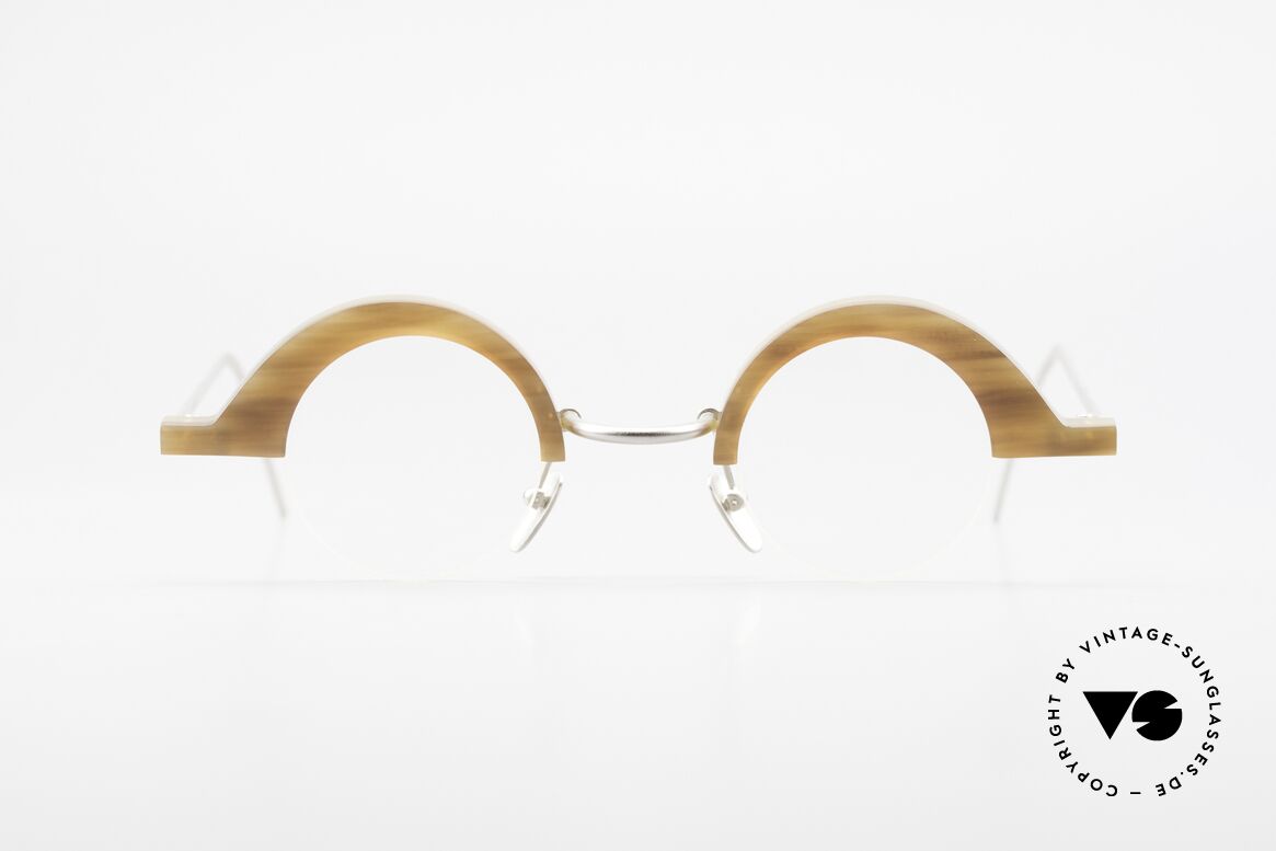 B. Angeletti Baal Redesign Echthorn Vintage Brille 1994, kostbare vintage Brillenfassung von Barbara ANGELETTI, Passend für Herren und Damen