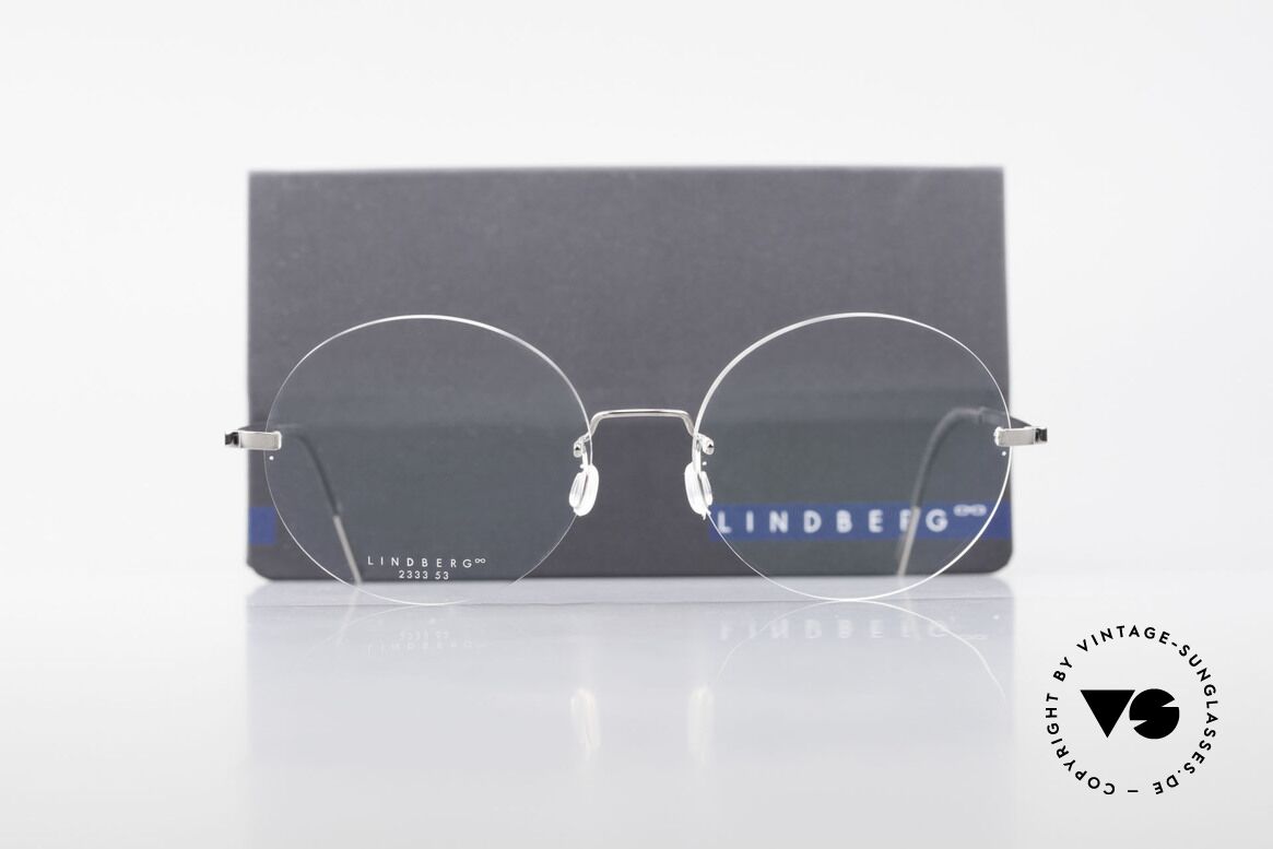 Lindberg 2333 Spirit Titan Runde Randlose Titanium Brille, sehr flexibel & elastisch (Glasform ist ggf. veränderbar), Passend für Herren und Damen