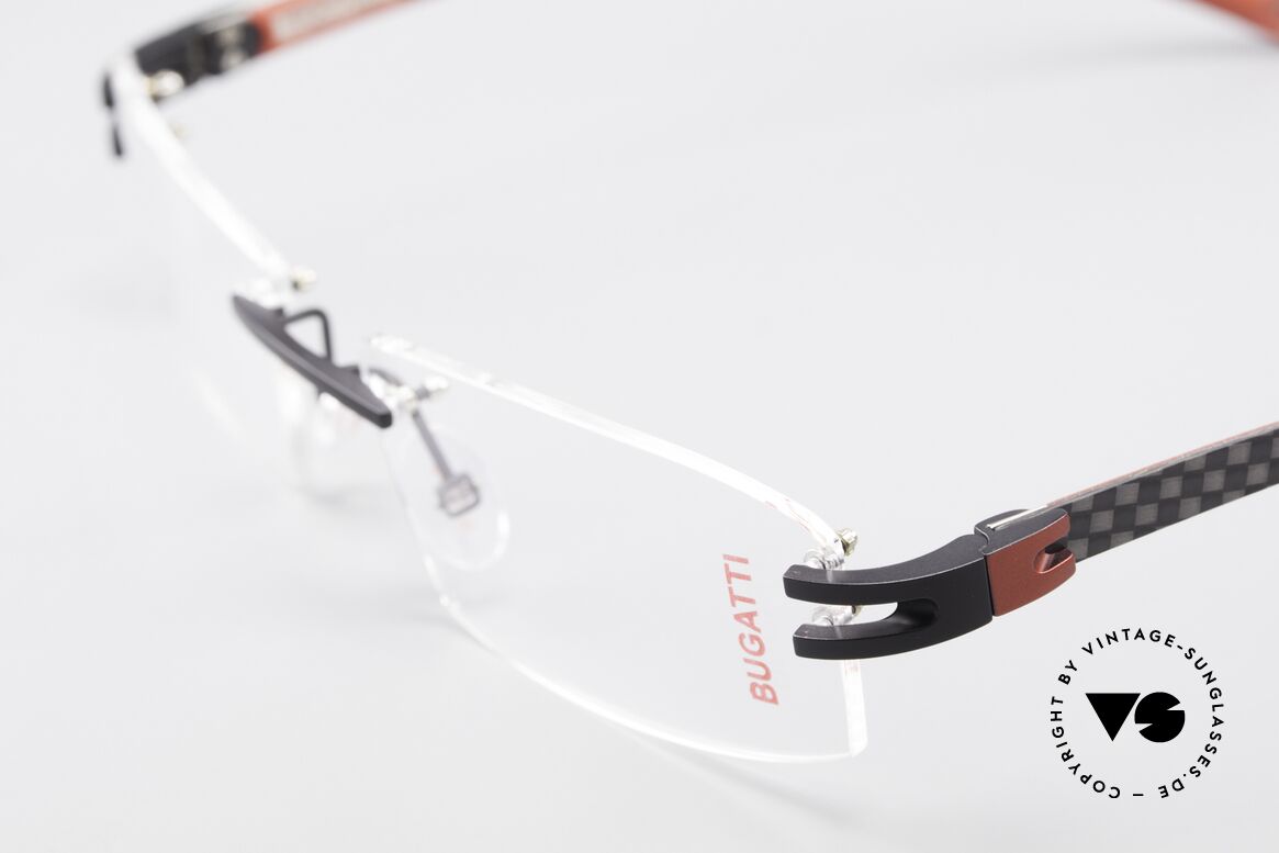 Bugatti 464 Randlose Luxus Brille Carbon, ungetragen (wie alle unsere BUGATTI Fassungen), Passend für Herren