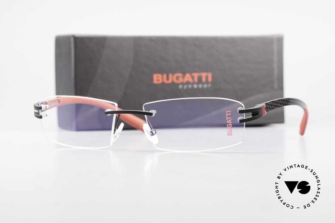 Bugatti 464 Randlose Luxus Brille Carbon, Größe: medium, Passend für Herren