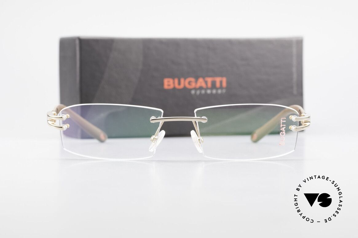 Bugatti 464 Randlose Brille Carbon Gold, Größe: medium, Passend für Herren