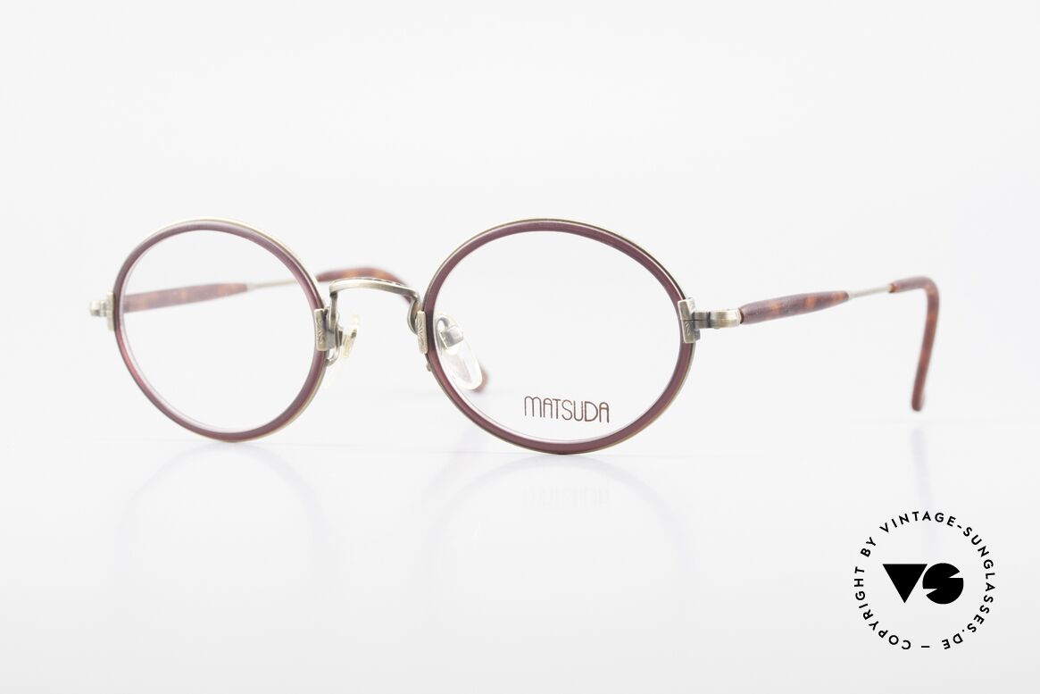 Matsuda 2834 Rund Ovale 90er Luxus Brille, 90er Jahre vintage Designer-Sonnenbrille von MATSUDA, Passend für Herren und Damen