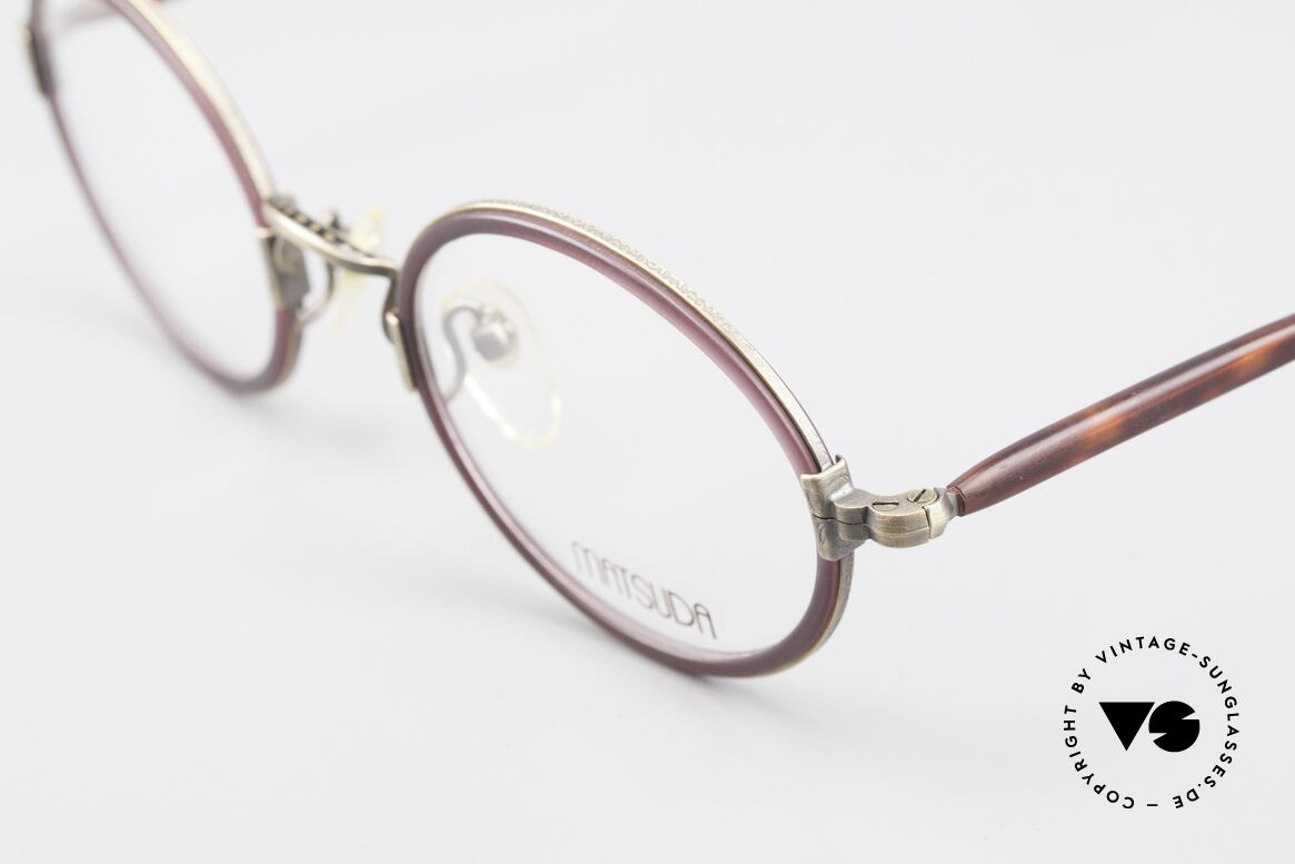 Matsuda 2834 Rund Ovale 90er Luxus Brille, komplette vintage Fassung mit sehr viel Liebe zum Detail, Passend für Herren und Damen